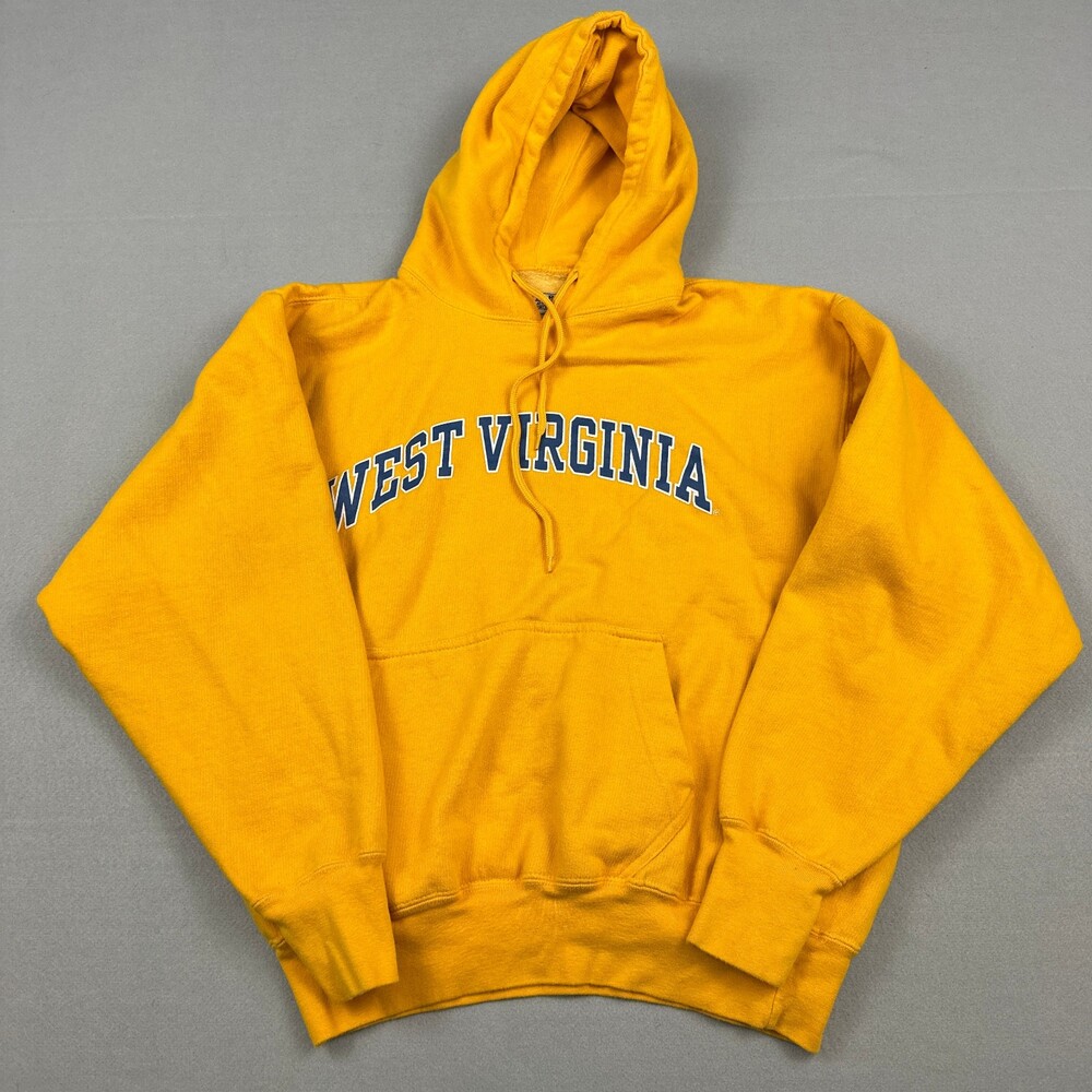 West Virginia Mountaineers Hoodie Men Small Yellow Steve & Barry's Sweatshirt S